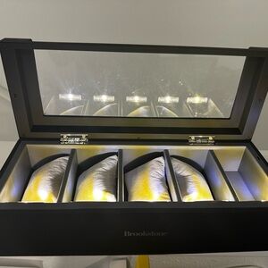 Brookstone Black Watch Display Case with Silver Cushions